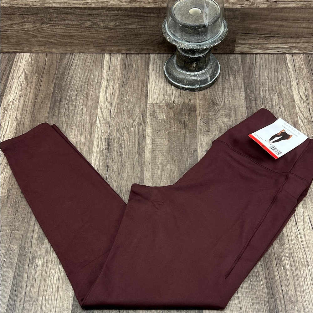 Danskin Satin Stitch Burgundy Leggings